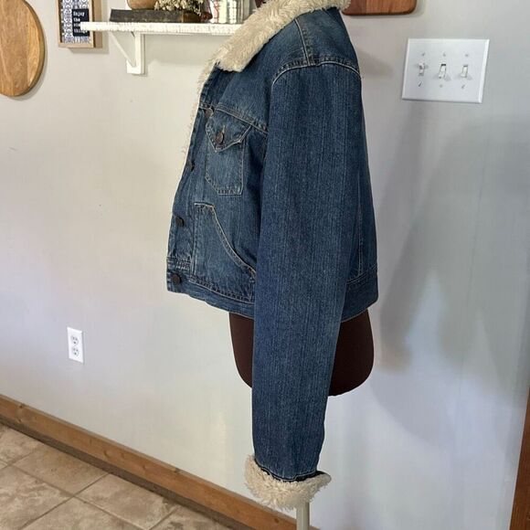 Vintage Aeropostale Sherpa lined Jean jacket womens size XL y2k stranger things - Picture 6 of 10